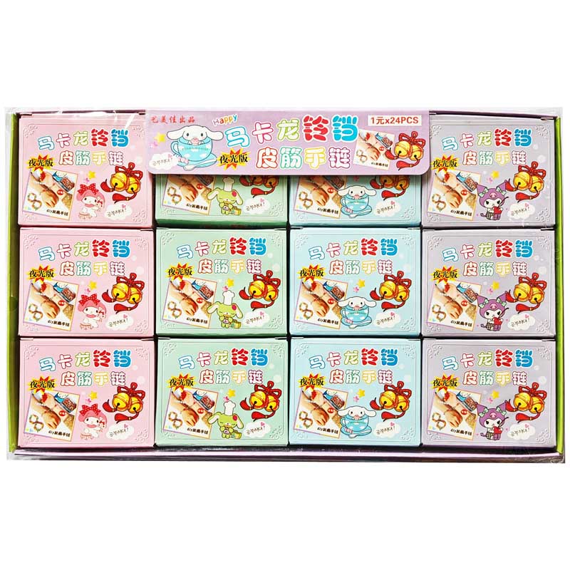 商品名称：马卡龙铃铛皮筋手链